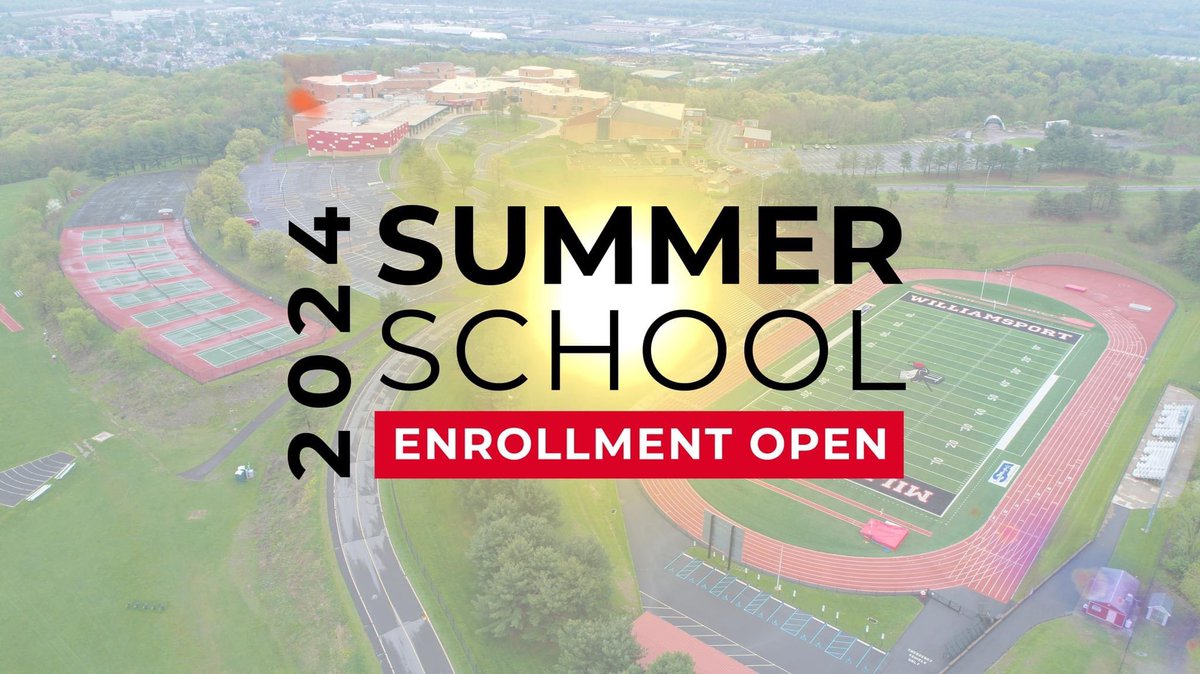 SUMMER SCHOOL | Registration is open to enroll in summer courses at Williamsport Area High School! ☀️ ✏️ The deadline to enroll is May 24, with classes beginning June 10. 

ℹ️ bit.ly/3YQxUbK