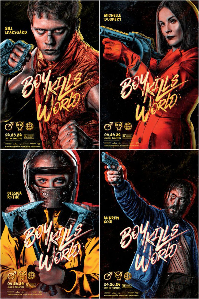 #Boykillsworld
Official Character Posters for 'Boy Kills World'
#billskarasgard #moritzmohr #samaraweaving