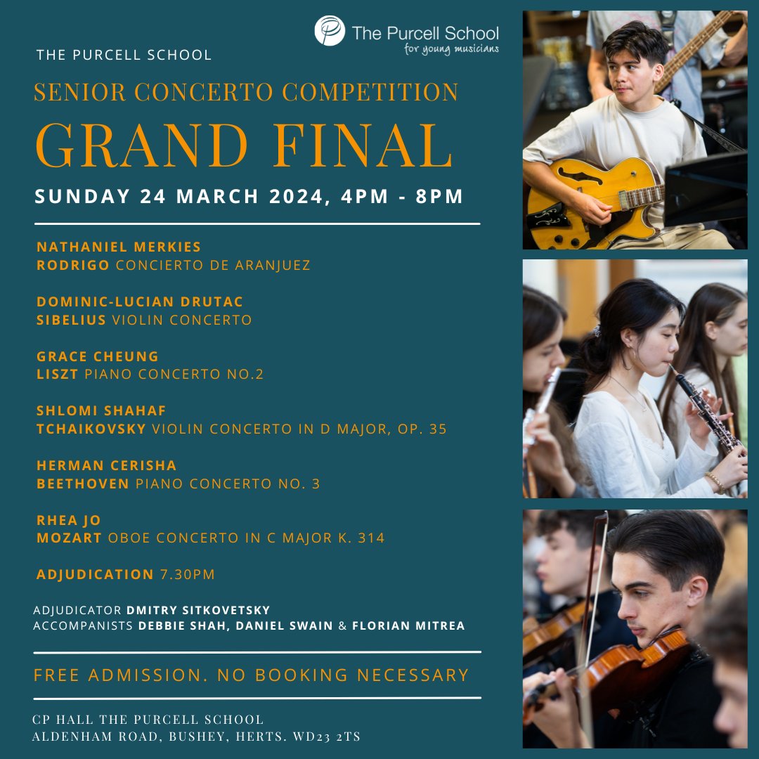 Join us this Sunday (24/3) for the most fiercely fought competition of the school year - the Senior Concerto Competition Grand Final! Good luck to our 6 talented finalists and a big thank you to Purcell’s Patron @dimasitko for adjudicating. #ConcertoGrandFinal #PurcellSeniors
