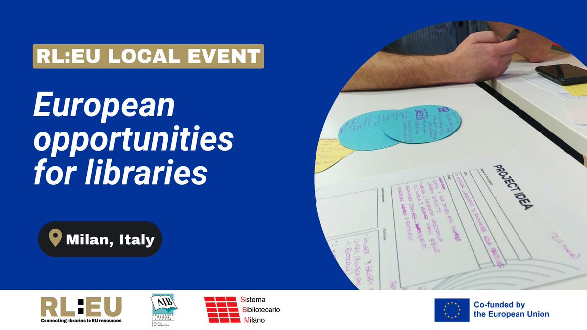 LibrariesEU's tweet image. 📌 On March 4, a #ResourcingLibraries local event was held in Milan&apos;s Dergano Library. 

Library professionals from Lombardy learned about EU funding opportunities, and participated in an interactive project development training.

🔗 Read more: resourcing-libraries.eu/local-event-in…