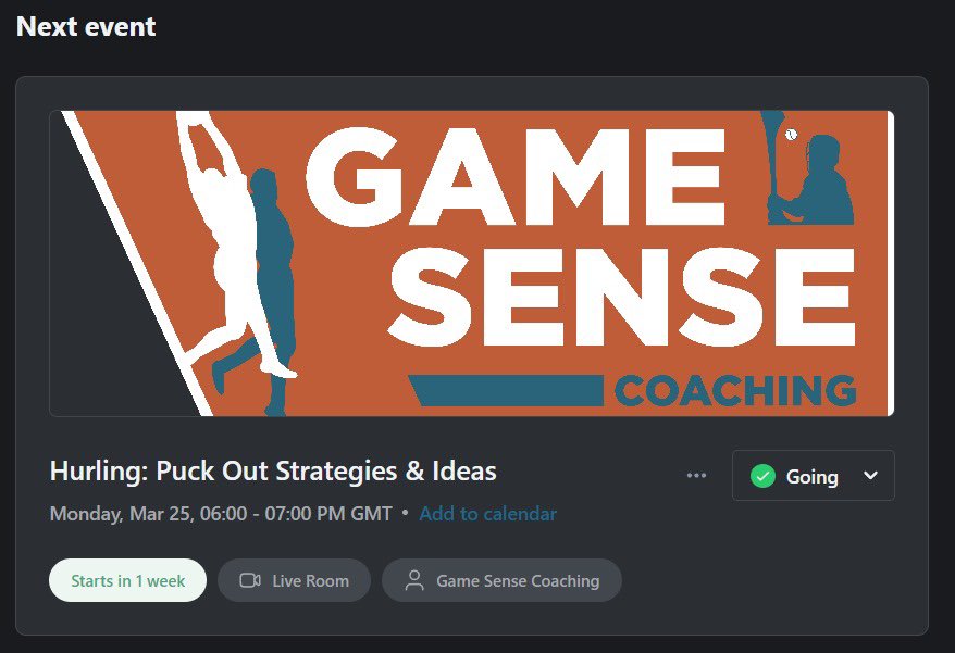 🚨Hosting an event next Monday, March 25th on the forum. 🚨 Hurling Puck-out Strategies Thanks to those who’ve signed up already ✍️ Looking forward to an interesting discussion. 🗣️