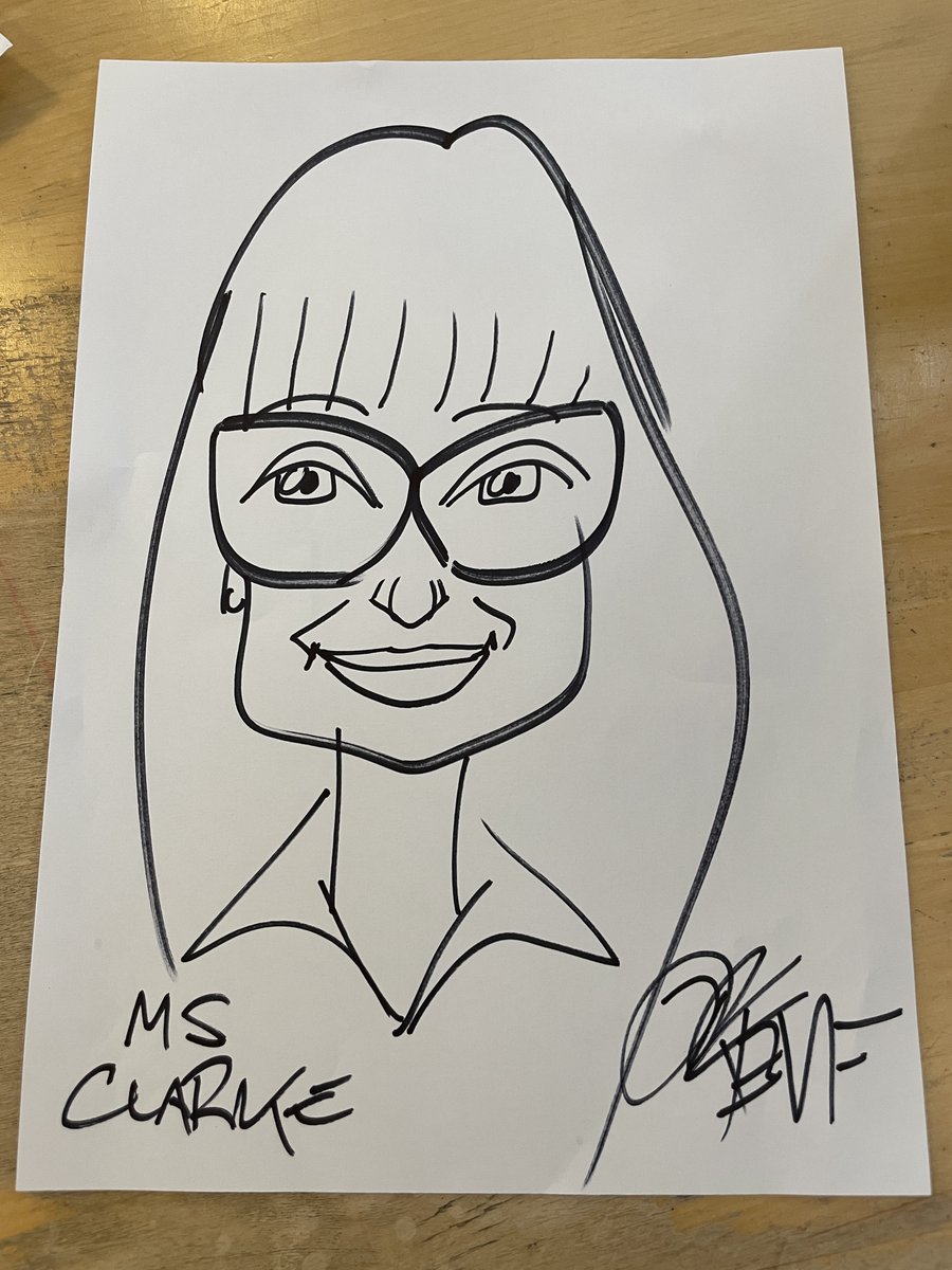 KmaLibrary's tweet image. I even had my caricature done! Thanks @KevFComicArtist @KibMeadAcad @DrPThompson