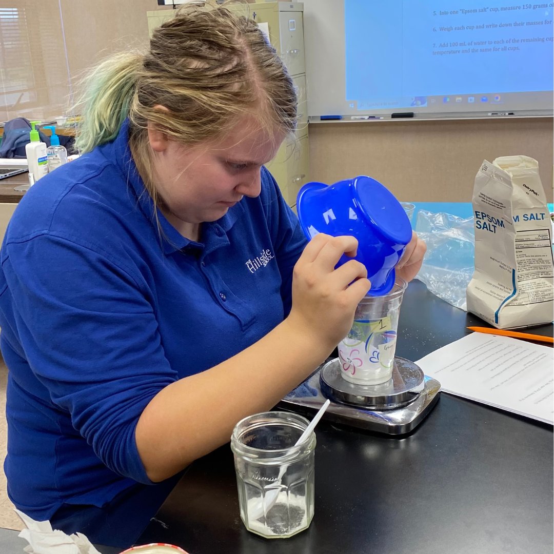 HillsideLV's tweet image. 🔬Exploring solubility! Check out our 8th graders making and characterizing solutions to determine the solubility of different compounds such as: salt, sugar, baking soda, and Epsom salts! 🧪
#hillsideschool #ScienceExploration #Handsonlearning