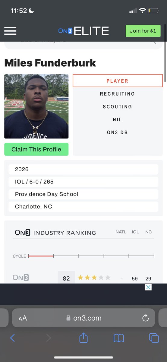 #AGTG Beyond Blessed to be ranked A 3⭐️ recruit and the #59 Interior Lineman in the nation! @ChadGrier_ @PDS_ChargersFB @On3Recruits @MohrRecruiting @ethanmmcdowell @ChadSimmons_