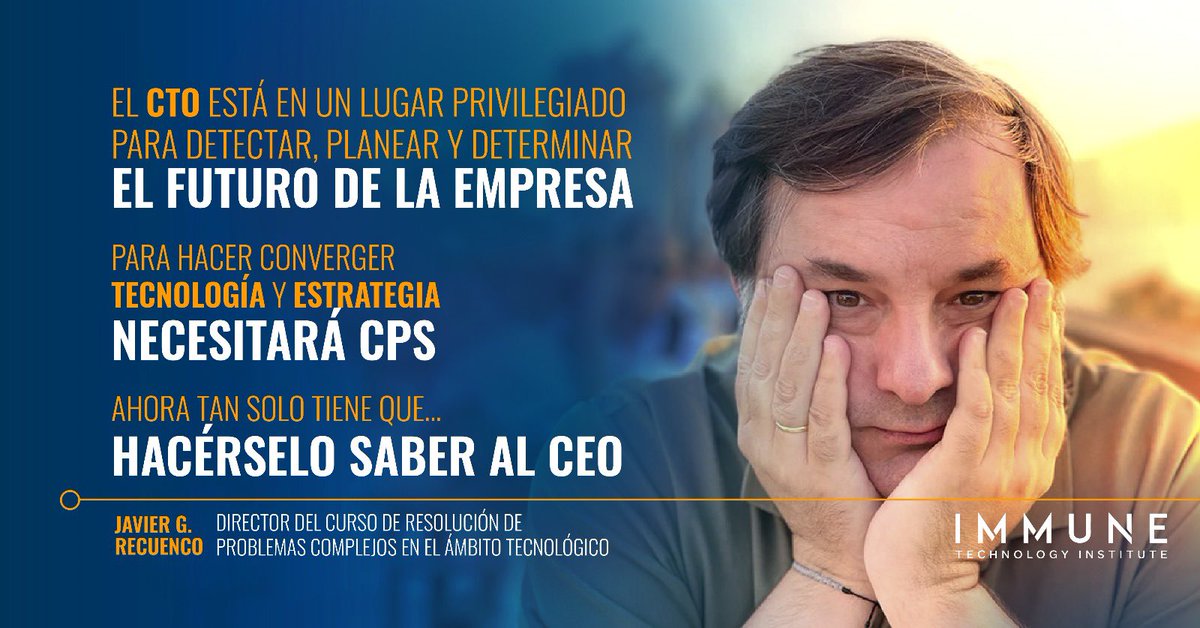 Javier G. Recuenco (@recuenco) on Twitter photo La convergencia CPS/Tecnología será absolutamente crítica y la abordaremos en profundidad.
Esta tarde presentación de <a href="/UnconvCPS/">Unconventional CPS</a> y aquí el programa de <a href="/immuneinstitute/">IMMUNE Technology Institute</a> si quieres formarte.
Con titanes como:
@fer_threepwood
<a href="/ddamasd/">DDamas🦋🟦</a>
<a href="/k4rliky/">Imagineer de andar por casa</a>
<a href="/Delachica/">Jose Manuel de la Chica</a>
immune.institute/programas/curs… La convergencia CPS/Tecnología será absolutamente crítica y la abordaremos en profundidad.
Esta tarde presentación de <a href="/UnconvCPS/">Unconventional CPS</a> y aquí el programa de <a href="/immuneinstitute/">IMMUNE Technology Institute</a> si quieres formarte.
Con titanes como:
@fer_threepwood
<a href="/ddamasd/">DDamas🦋🟦</a>
<a href="/k4rliky/">Imagineer de andar por casa</a>
<a href="/Delachica/">Jose Manuel de la Chica</a>
immune.institute/programas/curs…