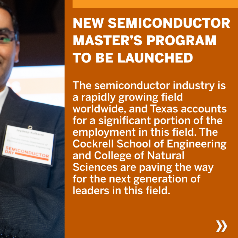 CockrellSchool's tweet photo. Horns up 🤘

We're excited to introduce a groundbreaking master's program in semiconductors, equipping students to be at the forefront of one of our time's most dynamic and impactful industries.

Swipe through to learn how @UTAustin engineers will change the world 🌎