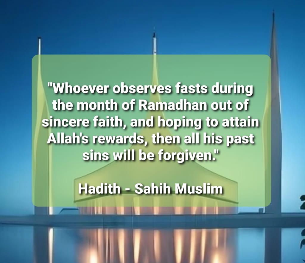 Sincere fasting is a means of purification and forgiveness for a believer's past sins.