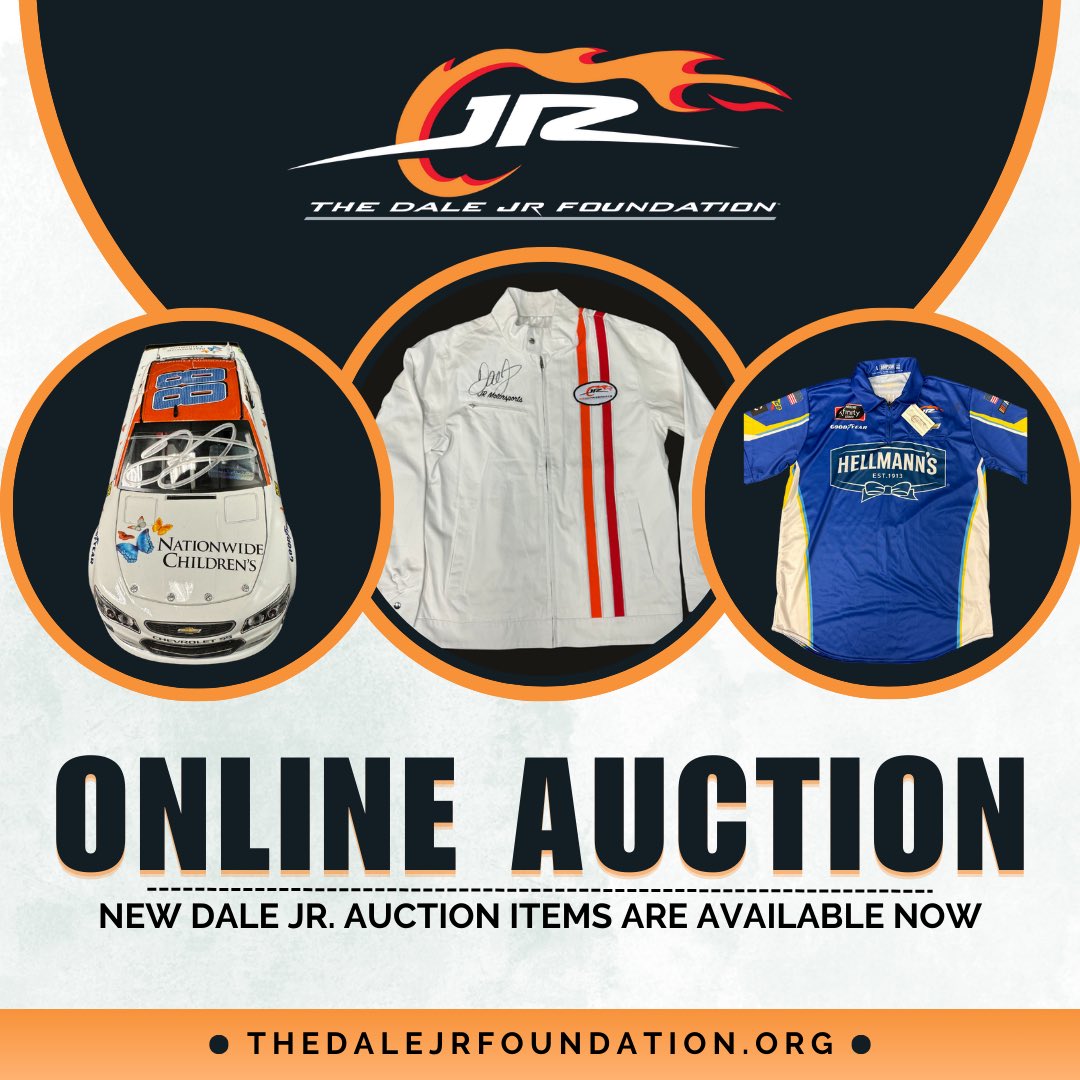 Our online auction is LIVE! Support The @DaleJr Foundation by bidding on autographed items. 🏁 BID NOW: bit.ly/3viheRU