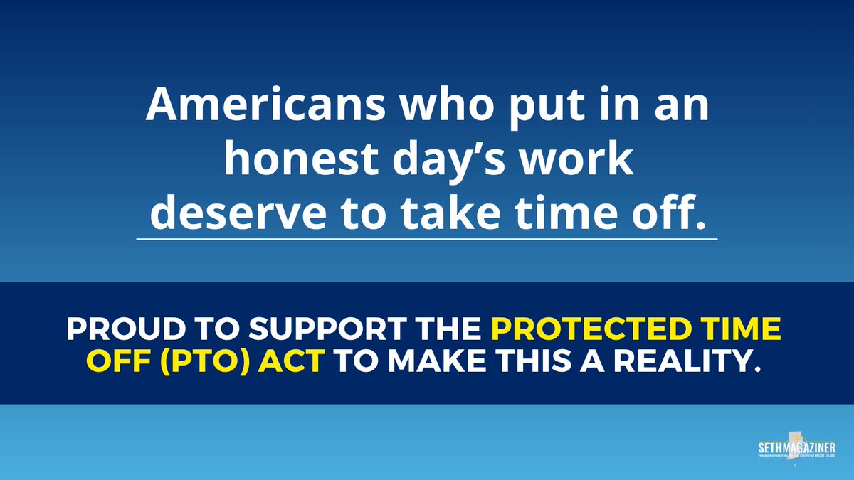 American workers are the most productive in the world, yet the U.S. is the only advanced economy that doesn’t guarantee any paid vacation for workers. Every worker deserves a day off.

That’s why we support @Rep_Magaziner’s #PTOAct.