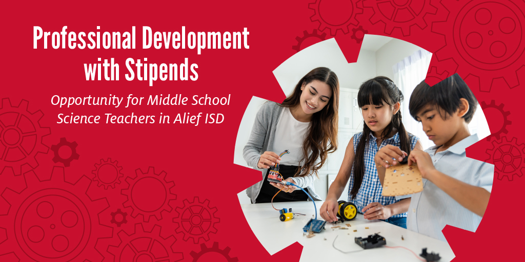 Attention, @AliefISD middle school (6-8) science teachers: Do you work w/ emergent bilingual students? Earn up to $18,000 in stipends for professional development thanks to a grant! Virtual Info Sessions *3/28 at 7 p.m. *3/30 at 10 a.m. Details: uh.edu/education/rese…