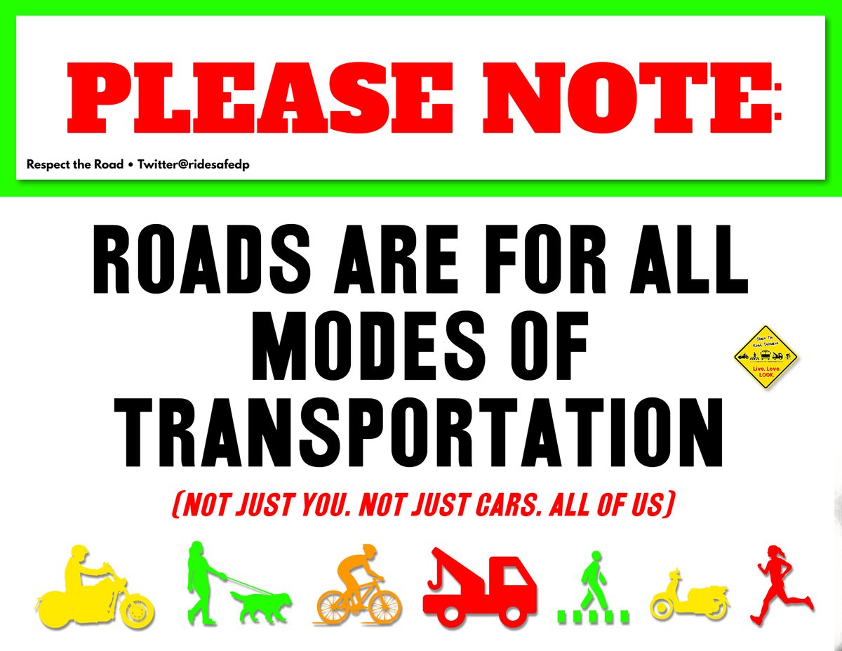 No matter the number of wheels or method of transit, our lives matter. #bethechange #ditchthedistractions #roadsafety