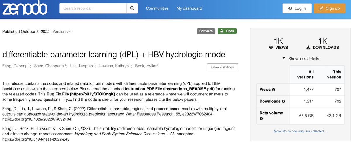 Dapeng Feng (@dapengfeng1) on Twitter photo It's great that our paper on differentiable hydrologic modeling to unify ML and physical model is among #TopDownloadedArticle in WRR! Our code release also has more than 1.3K downloads! Thanks for your interest in our work! <a href="/ChaopengShen/">Chaopeng Shen</a> <a href="/klawsonhydro/">Kathryn Lawson</a> <a href="/JiangtaoLiud/">Jiangtao Liu</a> It's great that our paper on differentiable hydrologic modeling to unify ML and physical model is among #TopDownloadedArticle in WRR! Our code release also has more than 1.3K downloads! Thanks for your interest in our work! <a href="/ChaopengShen/">Chaopeng Shen</a> <a href="/klawsonhydro/">Kathryn Lawson</a> <a href="/JiangtaoLiud/">Jiangtao Liu</a>