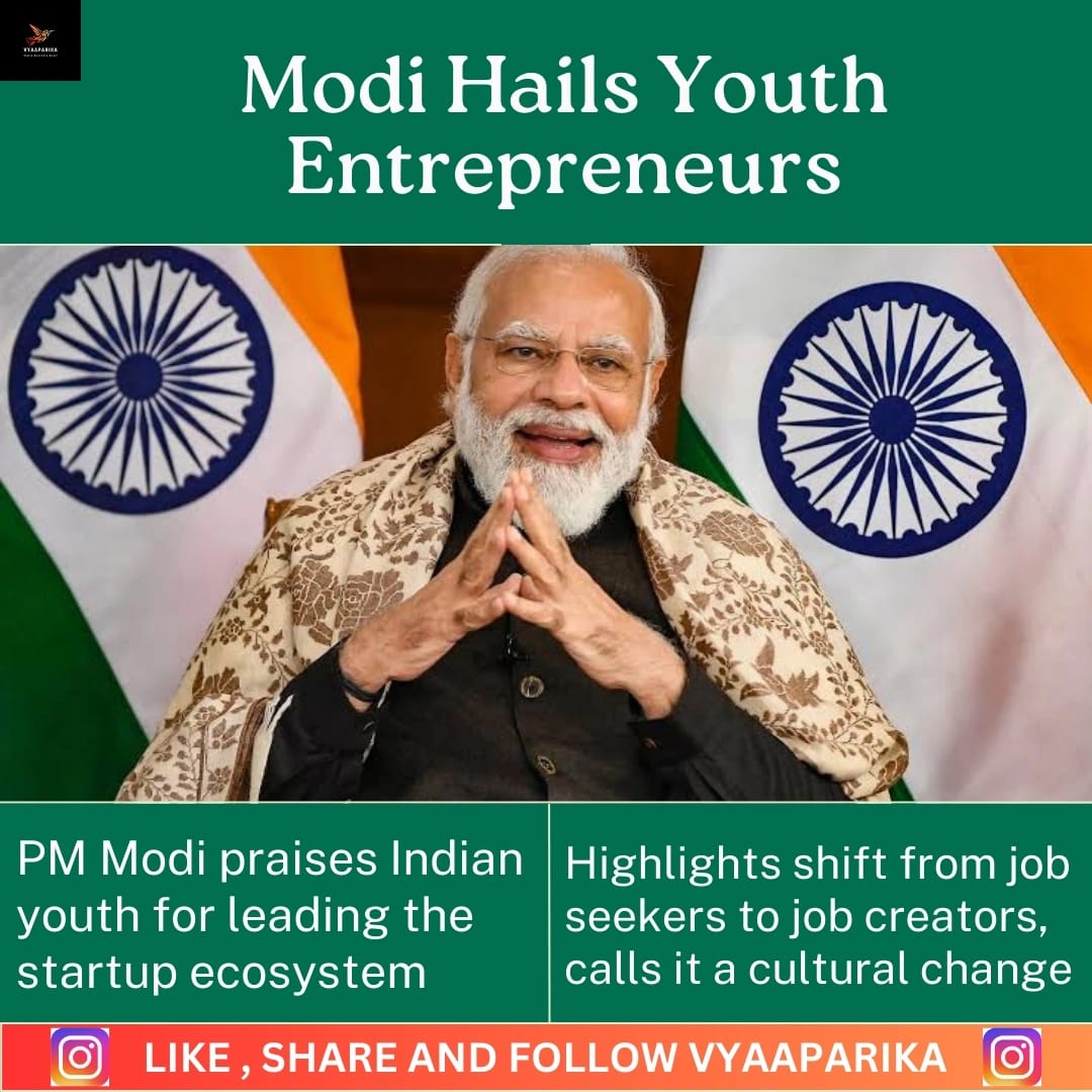 'PM Modi hails Indian youth at Startup Mahakumbh, applauds shift from job seekers to job creators. #PMModi #StartupMahakumbh #YouthEmpowerment #JobCreators'