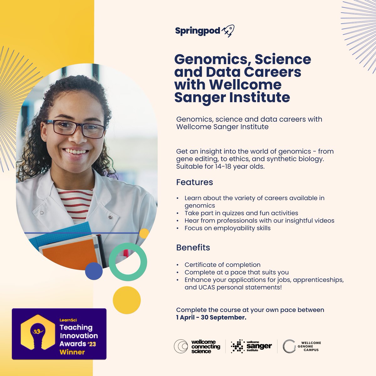 🌍𝗢𝘂𝗿 𝗮𝘄𝗮𝗿𝗱-𝘄𝗶𝗻𝗻𝗶𝗻𝗴, 𝗳𝗿𝗲𝗲 𝘃𝗶𝗿𝘁𝘂𝗮𝗹 #𝗪𝗼𝗿𝗸𝗘𝘅𝗽𝗲𝗿𝗶𝗲𝗻𝗰𝗲 𝗰𝗼𝘂𝗿𝘀𝗲 𝗶𝘀 𝗻𝗼𝘄 𝗼𝗽𝗲𝗻 𝘁𝗼 𝘆𝗼𝘂𝗻𝗴 𝗽𝗲𝗼𝗽𝗹𝗲 𝘄𝗼𝗿𝗹𝗱𝘄𝗶𝗱𝗲! They can explore careers in #genomics, #science & #data with @sangerinstitute! 🔗cstu.io/bda2a8