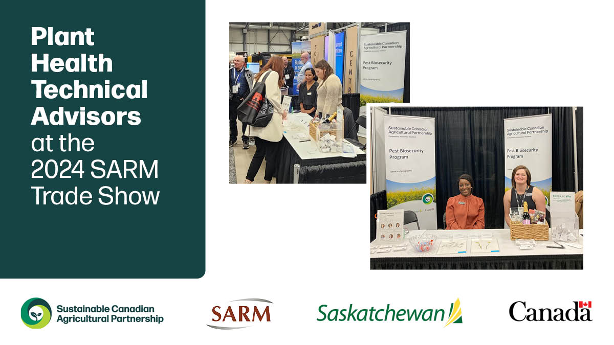 The PHTAs attended the 2024 SARM Trade Show last week and had a great time catching up with RM administrators and councillors as well as talking about the benefits of the SCAP Pest Biosecurity Programs. #SustainableCdnAg @AAFC_Canada @SKAgriculture