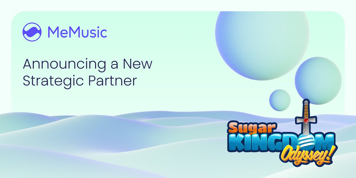 Yesterday we announced our partnership with @SugarKingdomNFT 🤝Here's why we are excited about this partnership for $MMT and #MeMusic 💞 💫Great additional utility for $MMT holders 💫Users can earn rewards using $MMT 💫#BRC20 GameFi meets AudioFi 🧡