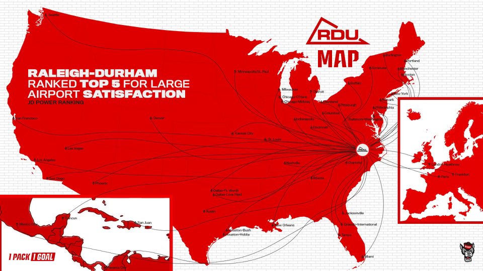 You can get to RDU from anywhere! Direct flight details 👇 ✈️🐺 @PackFootball rdu.com/airline-inform…