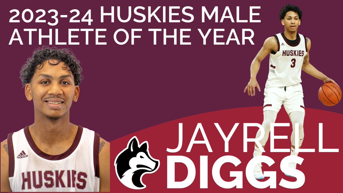 MALE ATHLETE OF THE YEAR Men's basketball guard Jayrell Diggs, a third year commerce student from East Preston, N.S., has been named the 2023-24 Huskies Male Athlete of the Year. Full list of award winners: smuhuskies.ca/general/2023-2…