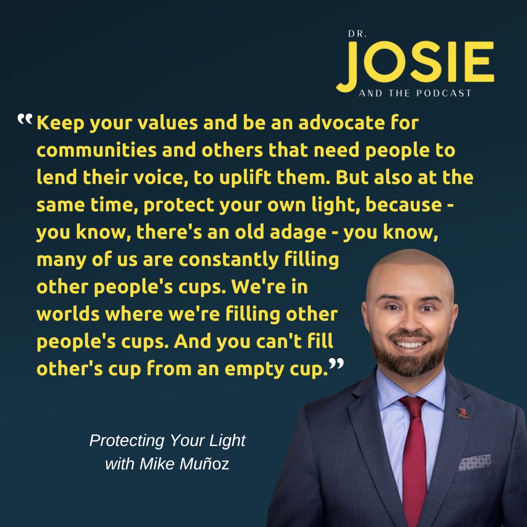 Josie & The Podcast (@josieatpodcast) on Twitter photo Here's a powerful reminder: remember, you can't pour from an empty cup. Prioritize & maintain your own well-being.
Hear more from Mike: josieahlquist.com/podcast/protec…
Special thanks to <a href="/universityfm_/">University FM</a> and @element451crm for sponsoring #JosieAndThePodcast. Here's a powerful reminder: remember, you can't pour from an empty cup. Prioritize & maintain your own well-being.
Hear more from Mike: josieahlquist.com/podcast/protec…
Special thanks to <a href="/universityfm_/">University FM</a> and @element451crm for sponsoring #JosieAndThePodcast.