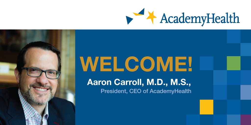 AcademyHealth welcomes @aaronecarroll, thought leader, expert science communicator, and health services researcher as our new President & CEO. Learn more: academyhealth.org/blog/2024-01/a…