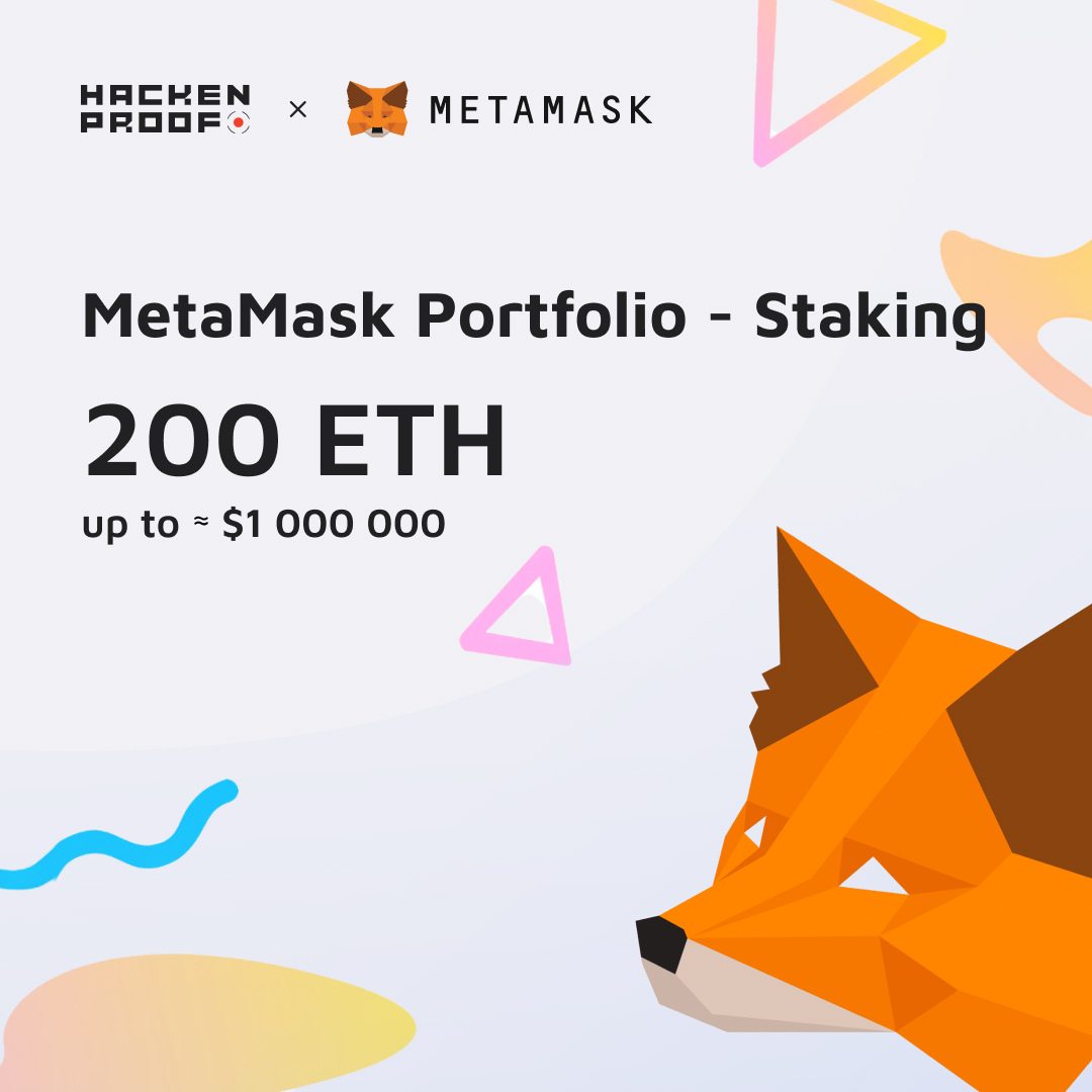 HackenProof's tweet photo. ✅[New bug bounty] Earn up to ETH 200 with @MetaMask

You will be rewarded based on these tiers:

- Critical: ETH 20 - ETH 200
- High: ETH 5 - ETH 20
- Medium: ETH 1 - ETH 5
- Low: ETH 0.25 - ETH 1

Start the #bugbounty hunt right now! https://t.co/ReHxHzTGMx