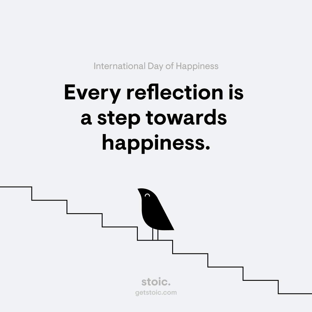 Happy International Day of Happiness! 😄 Check out our new guided journal to reflect on what happiness means to you, and how you can live a happier life ✨ stoic.li/on-happiness
