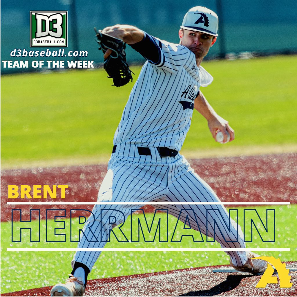 First 9-Inning CG since 2019 ✔️ 
First 9-Inning Shutout since 2015 ✔️ 
d3baseball team of the week ✔️ 
Congratulations Brent! 🐊 

#MadeInMeadville 
#TheCongregation