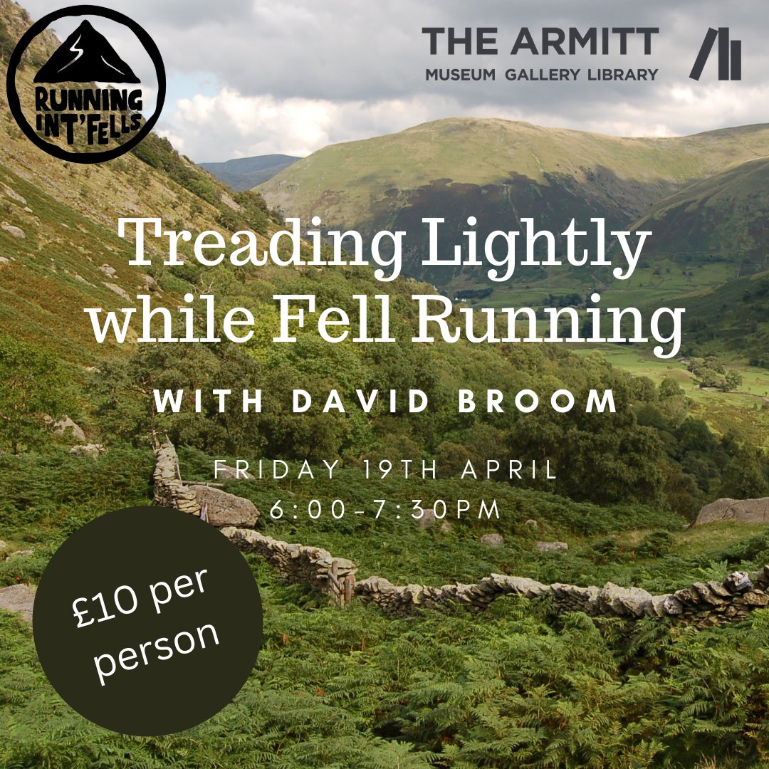 Ecologist David Broom visits the museum on Friday 19th April at 6pm, to explore how #fellrunners can get involved in local #conservation efforts and preserve the landscape we love 🌱👟 Part of #RunningIntFells✨ Tickets are £10 per person, book here: tinyurl.com/37c5wzvv