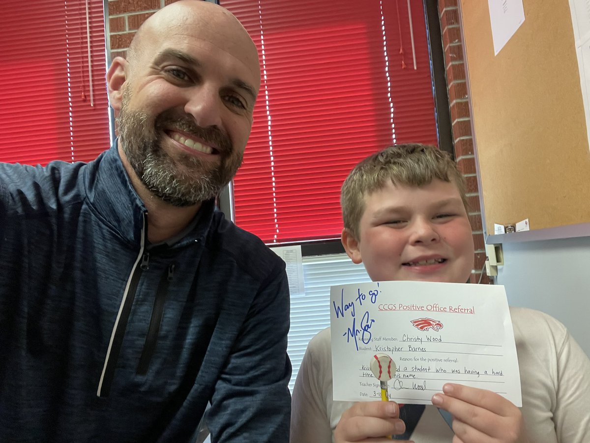 Stepping up and helping another student out earned this guy a #PositiveOfficeReferral! #CliftonClydePride