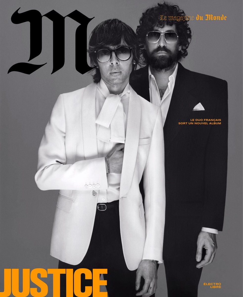 En couverture de « M Le magazine du Monde », disponible vendredi : Justice. Après une absence de huit ans passée à peaufiner leur nouvel album, « Hyperdrama » (26 avril), le duo star de l’électro française, bientôt en tournée internationale, compte bien inonder les ondes