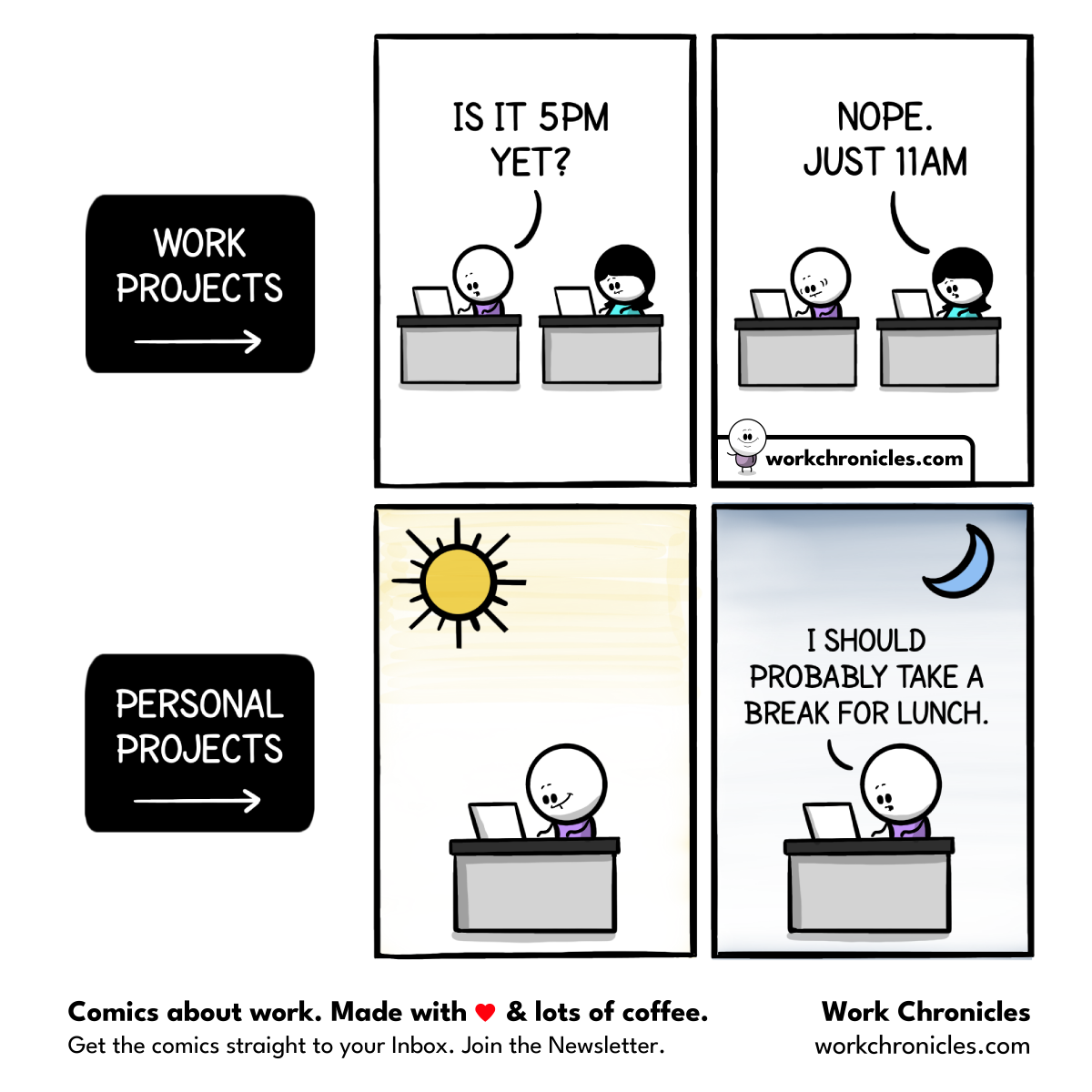 _workchronicles's tweet image. Work Projects vs. Personal Projects