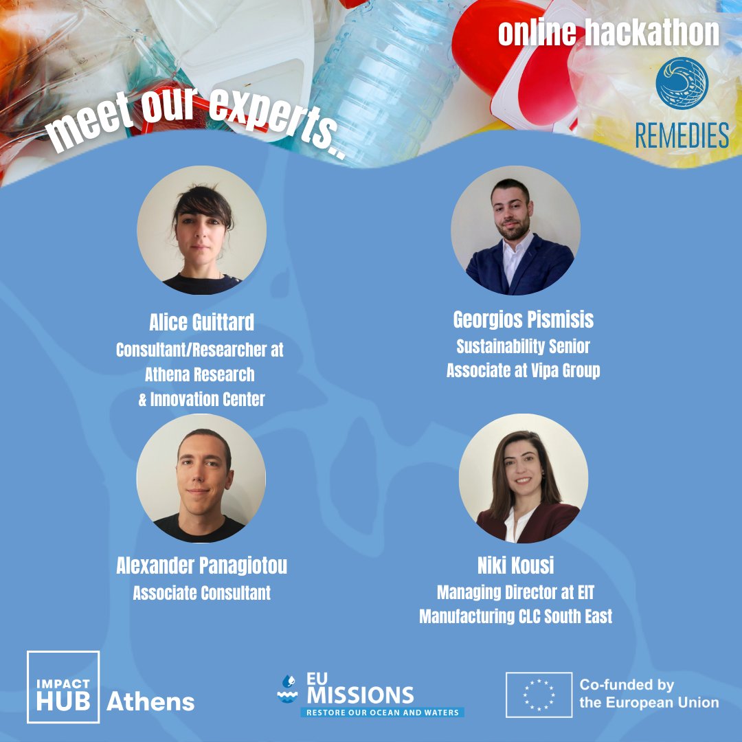 ▶️ There are 30+ experts in the PLASTIC FANTASTIC #hackathon, and today we present a new group of 8.

📌 See all our experts, judges, speakers & trainers on the Remedies official website & apply to join it here: bit.ly/3Sbl47S

#PlasticFantasticHackathon #meethexperts