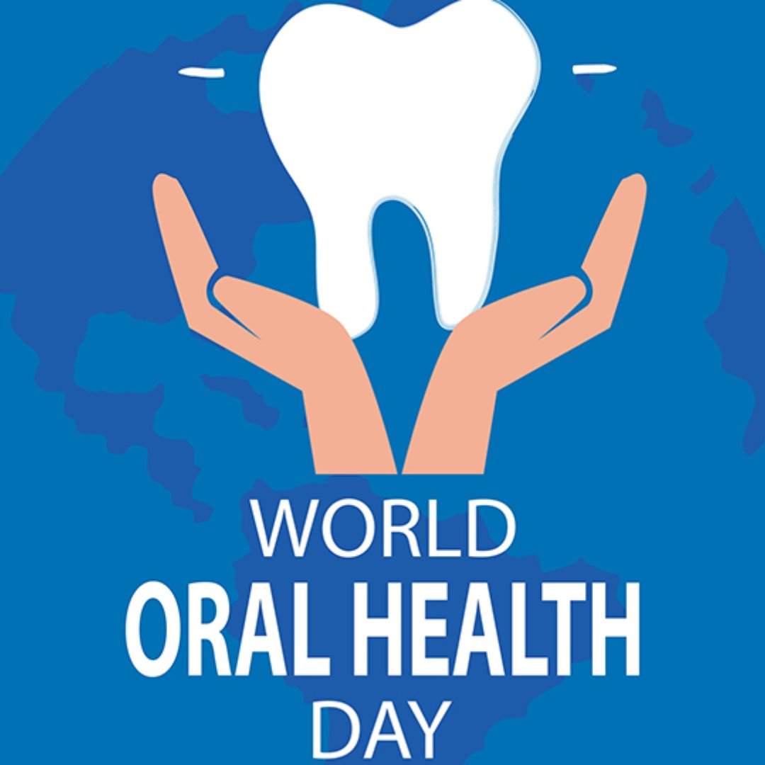 Today, we celebrate World Oral Health Day! A healthy smile is key to overall well-being. Brush, floss, and visit your dentist regularly for a brighter, healthier smile. Let's prioritize oral hygiene together! 😊🦷 #WorldOralHealthDay #HealthySmile