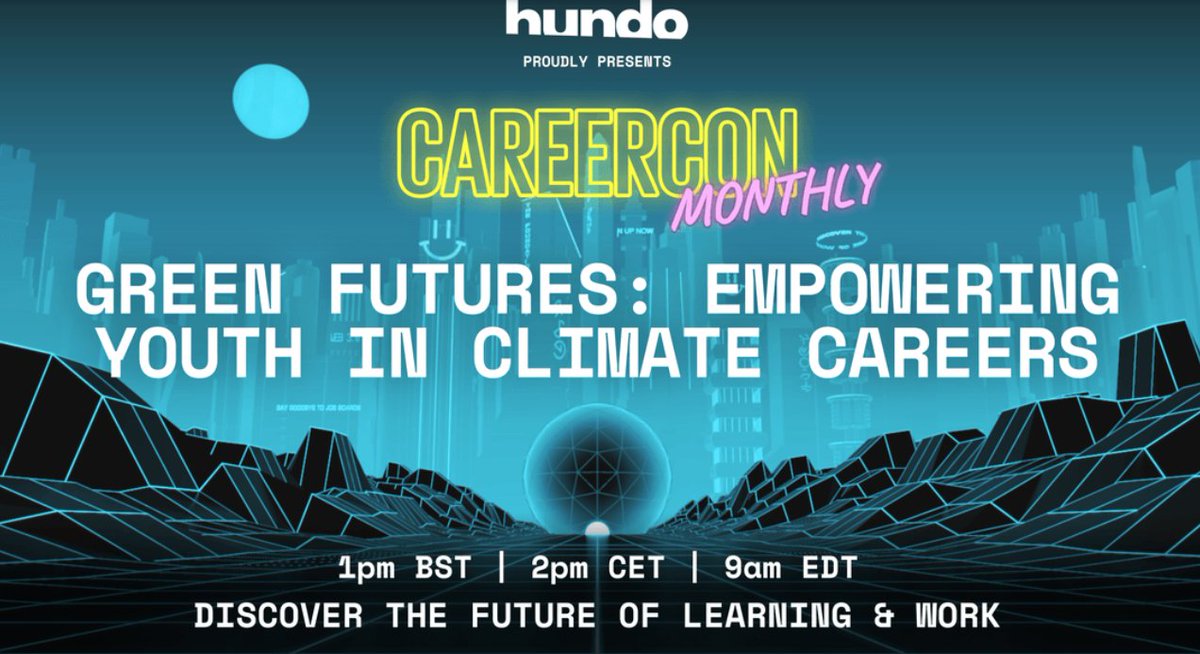 🌍Check out the hundo's Climate CareerCon - Green Futures: Empowering Youth in Climate Careers on 28th March 🌍 Martin Baxter CEnv will be sharing insights on #GreenCareers and preparing you for the future of work. So don't miss out, sign up here ➡ hundo.xyz/live