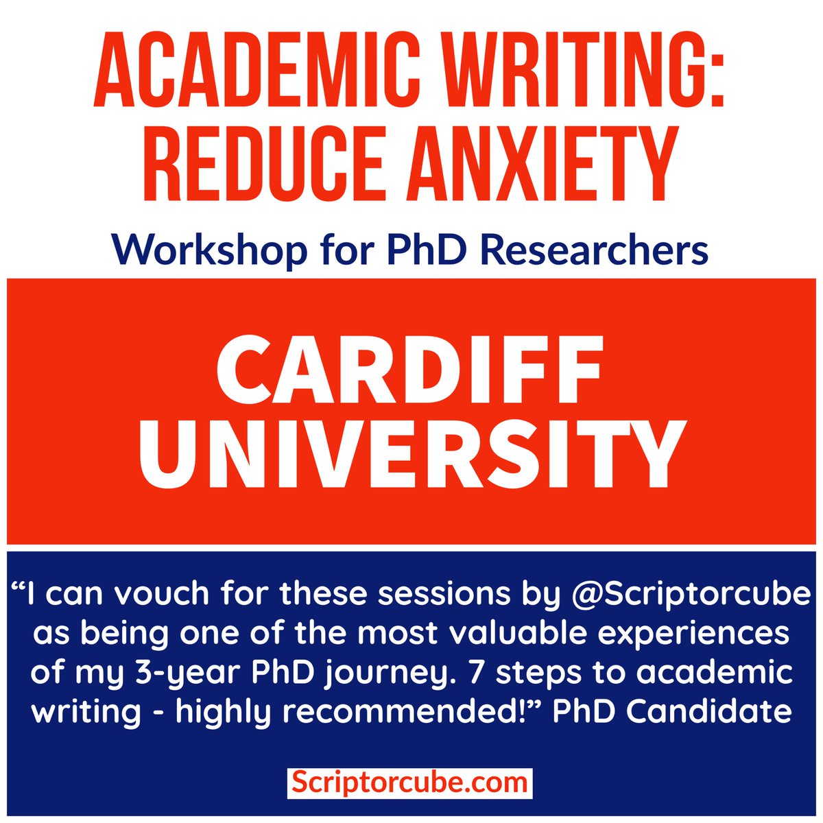 Scriptorcube's tweet image. Really enjoyed running my ‘Academic Writing: Reduce Anxiety’ workshop for #PhD Researchers from @cardiffuni @CardiffDA today.
Fabulous 🙂👍🌼