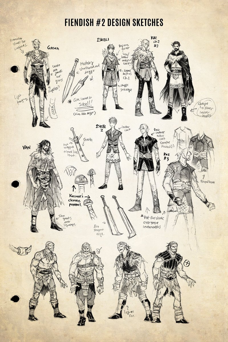 RenieDraws's tweet image. I spend an inordinate amount of time designing everything for FIENDISH, mostly in my sketchbook. I want the world to feel immersive and well thought out. That&apos;s why I built a constructed language, original species, cultures, architectural styles, and more.

Only a tiny portion of…