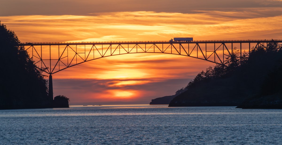 Deception Pass sunset in NW Washington state.