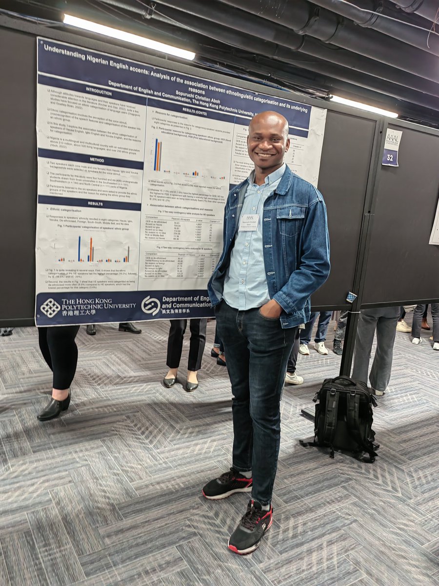 It was a great poster presentation on attitudes towards Nigerian Englishes at the #AAAL 2024 #conference. Thanks to everyone who came around. Safe travels to all attendees. #NigerianEnglish #AppliedLinguistics #phdlife