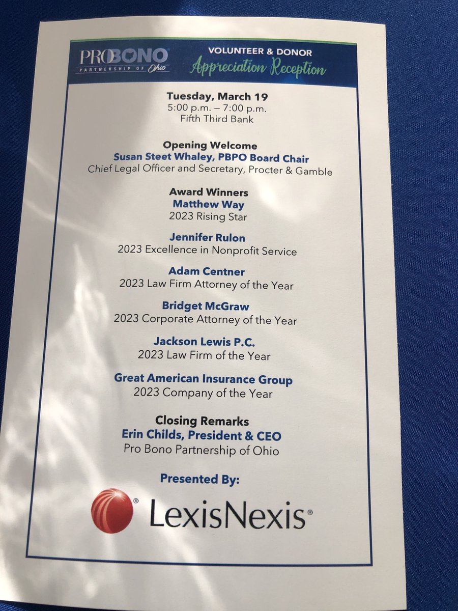BrickerGraydon's tweet photo. We couldn't be prouder of Matthew Way for being awarded the Pro Bono Partnership of Ohio's 2023 Rising Star! Your dedication to service and commitment to service inspires us all. Congratulations, Matthew, on this well-deserved recognition! #RisingStar #PBPOhio #TeamBrickerGraydon https://t.co/DTnSD5vWtF