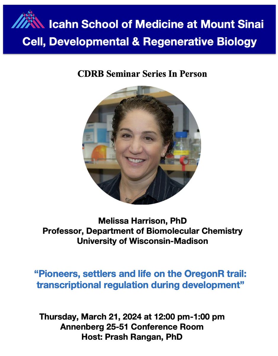 CDRB Mount Sinai (@cdrbsinai) on Twitter photo We are excited to host Dr. Melissa Harrison! Please join us on Thursday, March 21 at 12 pm. We are excited to host Dr. Melissa Harrison! Please join us on Thursday, March 21 at 12 pm.