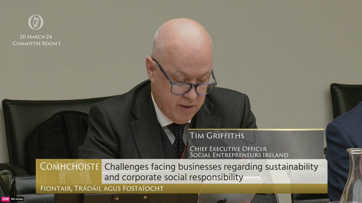 📺 This morning on @OireachtasNews Our CEO Tim had the opportunity to speak with the Joint Committee on Enterprise, Trade and Employment alongside representatives from @opendoorsiniti1 and @BITCIreland. Watch it back: oireachtas.ie/en/oireachtas-… #ChangingIreland #SocInn #ApplyToSEI