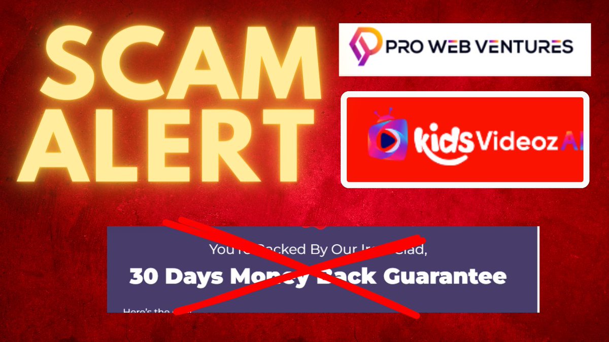 Need to warn my Kids Video Creating friends of a scam company and product. KidsVideoz AI.. is a scam , and they don't honor their 30 Day money back guarantee
Their parent company Prowebventures are scam artists.
watch: youtu.be/mSZC1GQgLNE