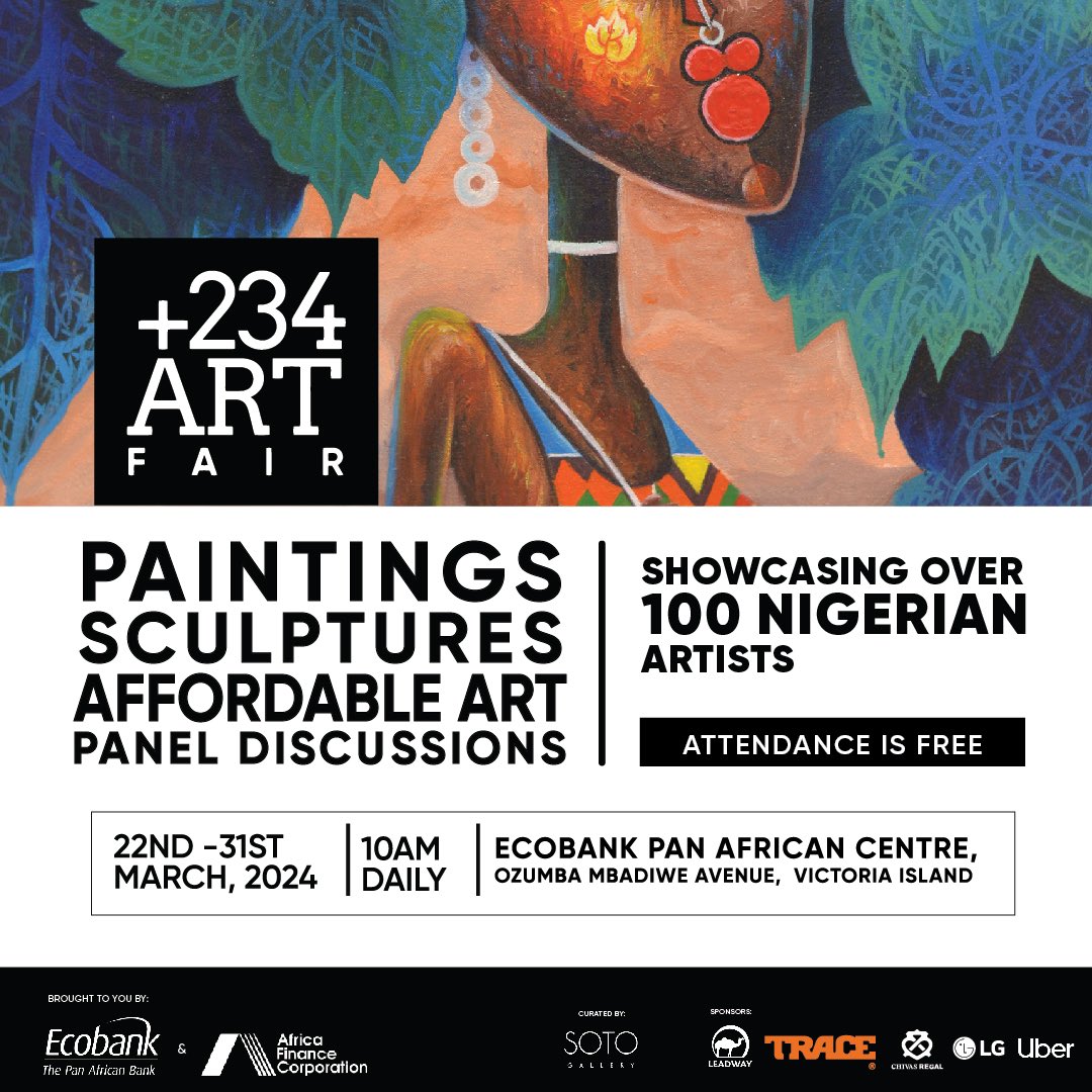 Get ready to immerse yourself in a world of creativity at the +234ArtFair! ✨⏳ From captivating paintings, to awe-inspiring sculptures, affordable art finds to thought-provoking panel discussions, there's something for everyone to enjoy. Join us for an unforgettable…