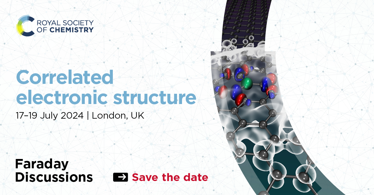 Join us in London this July to explore progress in correlated electronic structure & the challenges within the field – with speakers including Frank Neese, Markus Reiher, Marie-Bernadette Lepetit & Brenda Rubenstein. Discover our @Faraday_D #FDStructure: rsc.li/structure-fd20…
