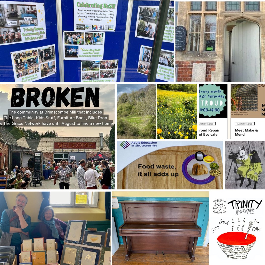 Our hub updates, Atelier sessions, events coming up (inc two fantastic fundraisers for us), celebrating NoSH (Network of Stroud Hubs), showing our support for local action regarding Brimsombe Mill & The Heavens, & more Read all in our latest newsletter via linktr.ee/trinity.rooms