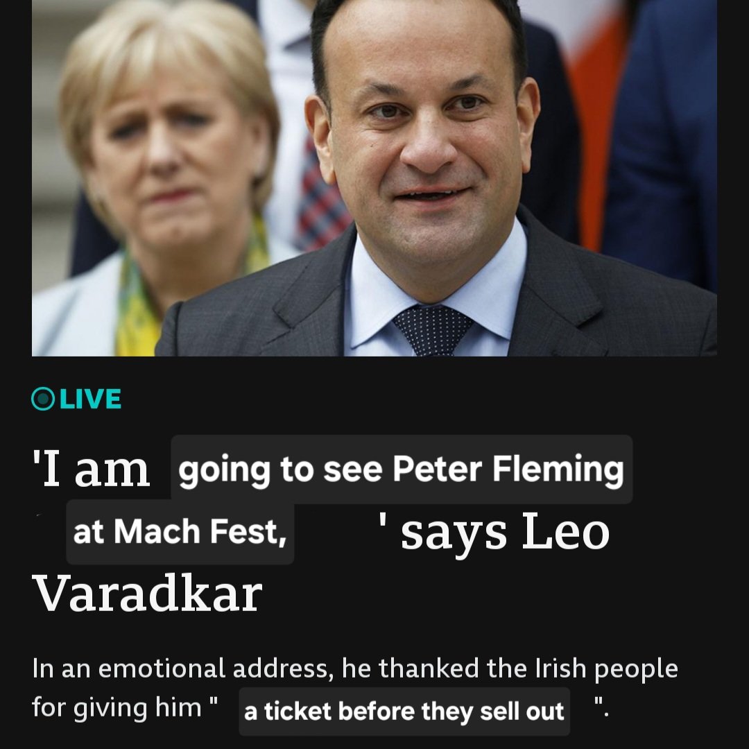 A tremendous vote of confidence, my friends, and one I shan't take for granted. See you at @machcomedyfest, @LeoVaradkar! Yours dauntedly, Peter