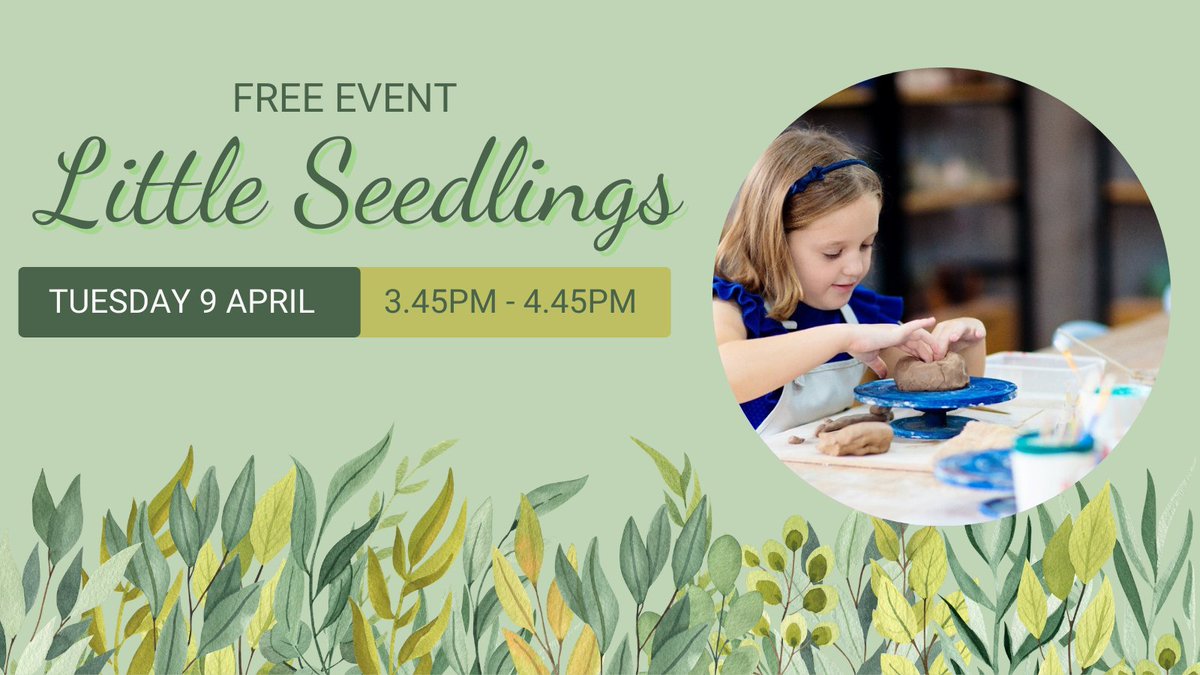 Little Seedlings in April! Let your imagination run wild while you have fun with air dry clay and create a variety of creatures, large or small, to take home! This free event is for children, accompanied by an adult. 📅Tuesday 9 April ⏰3.45pm – 4.45pm 📍Ham Library