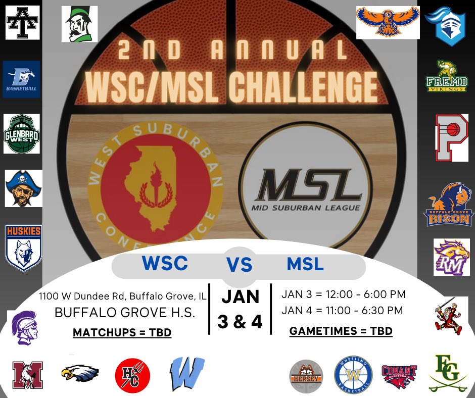 The WSC-MSL Challenge will be back in 2025 w/an expanded field of 22 teams! Buffalo Grove will host the event on 1/3 & 1/4. Stay tuned for updated information on times & matchups in April!