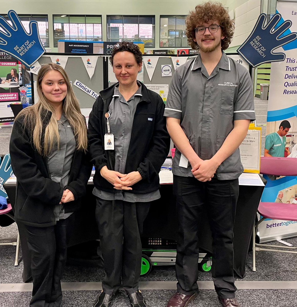 Members of our Cancer Research Delivery Team have today been promoting their roles as part of the careers Expo at @UCLan 
Many thanks to Phillipa, Lewis and Leah for all their help in showcasing how important their role is in research.