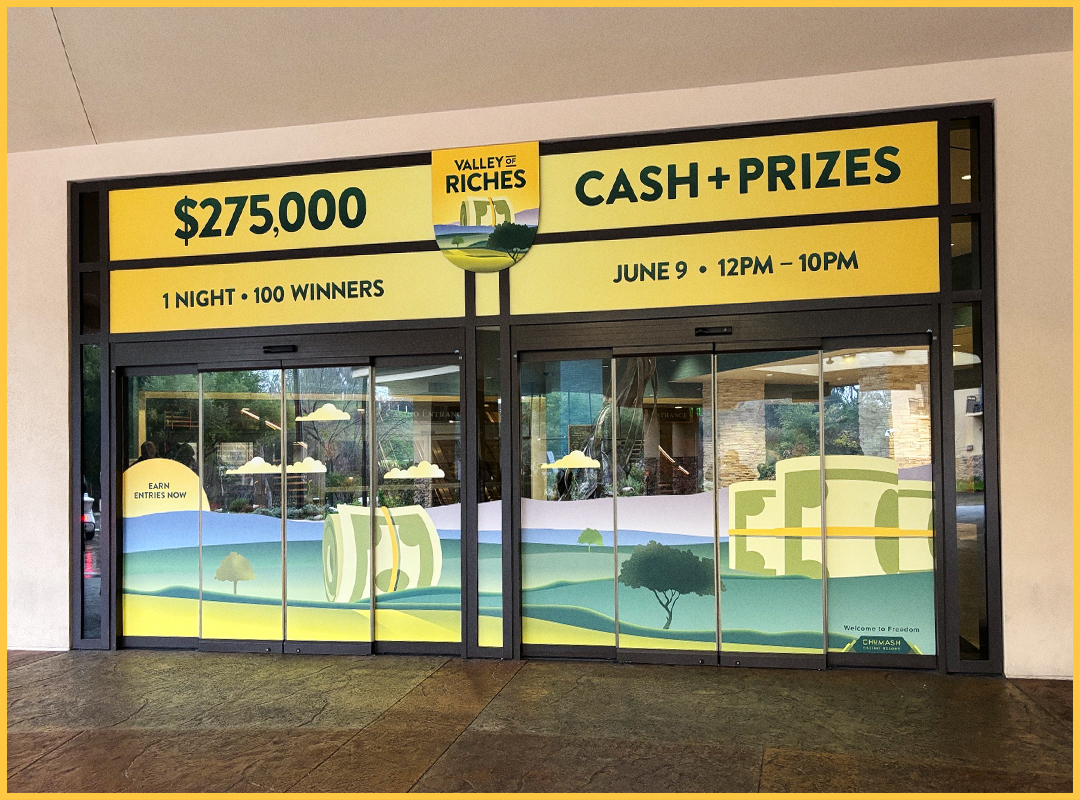 moagency's tweet photo. 🎰Ready to escape the chaos and dive into the Valley of Riches? Chumash Casino is back with their cash &amp; prize giveaway, and we’re thrilled to be part of the action!  From vibrant floor graphics to eye-catching column wraps, we’re painting the town green with excitement.💵 #OurMO https://t.co/Wg2Ki8k0ic